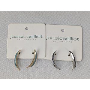 Jessica Elliot Los Angeles 925 Sterling Silver & Glass Stone Earrings Lot 2